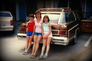 Our family car in the mid '80's. Why am I the only one NOT wearing flip flops?