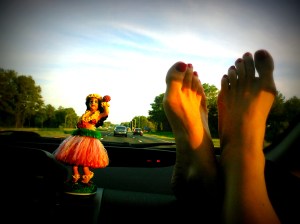 Feet on the dash