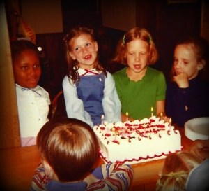 Aww, shucks. My 8th birthday party. I'm in the blue jumpsuit, soakin it all in.
