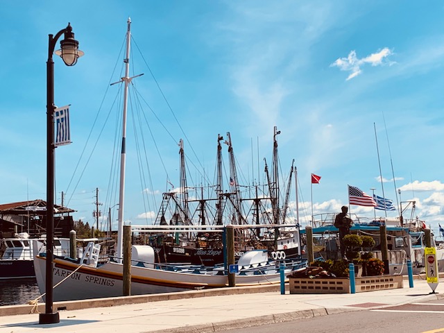 Sponge docks boat and sky